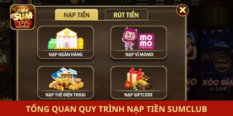 Nạp tiền SUMCLUB Tổng quan quy trình nạp tiền SUMCLUB